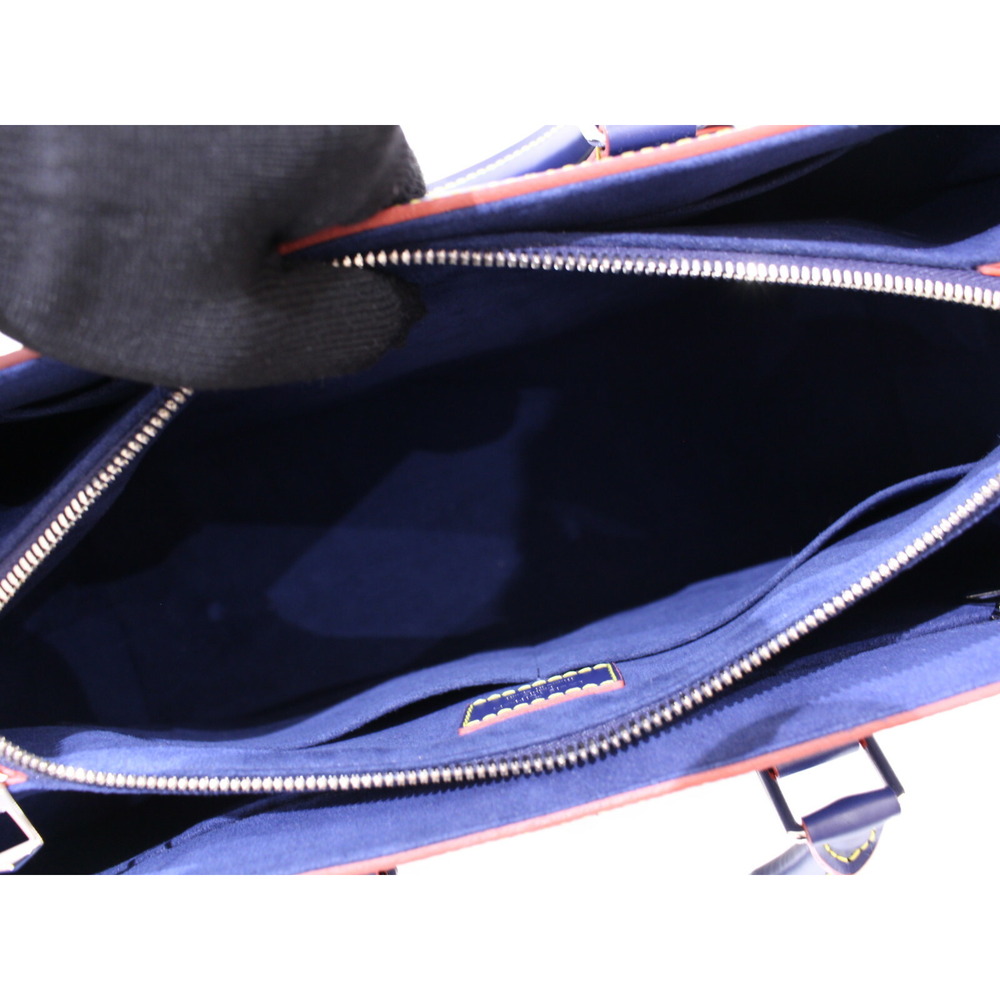 Louis Vuitton Epi Red Navy Indigo Leather NV Handbag Red Blue Coquelicot - Picture 7 of 7